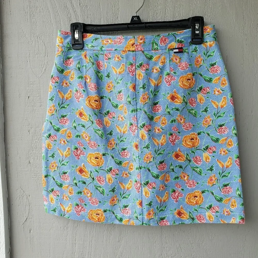 Tommy Hilfiger Blue Floral Retro Skirt 8